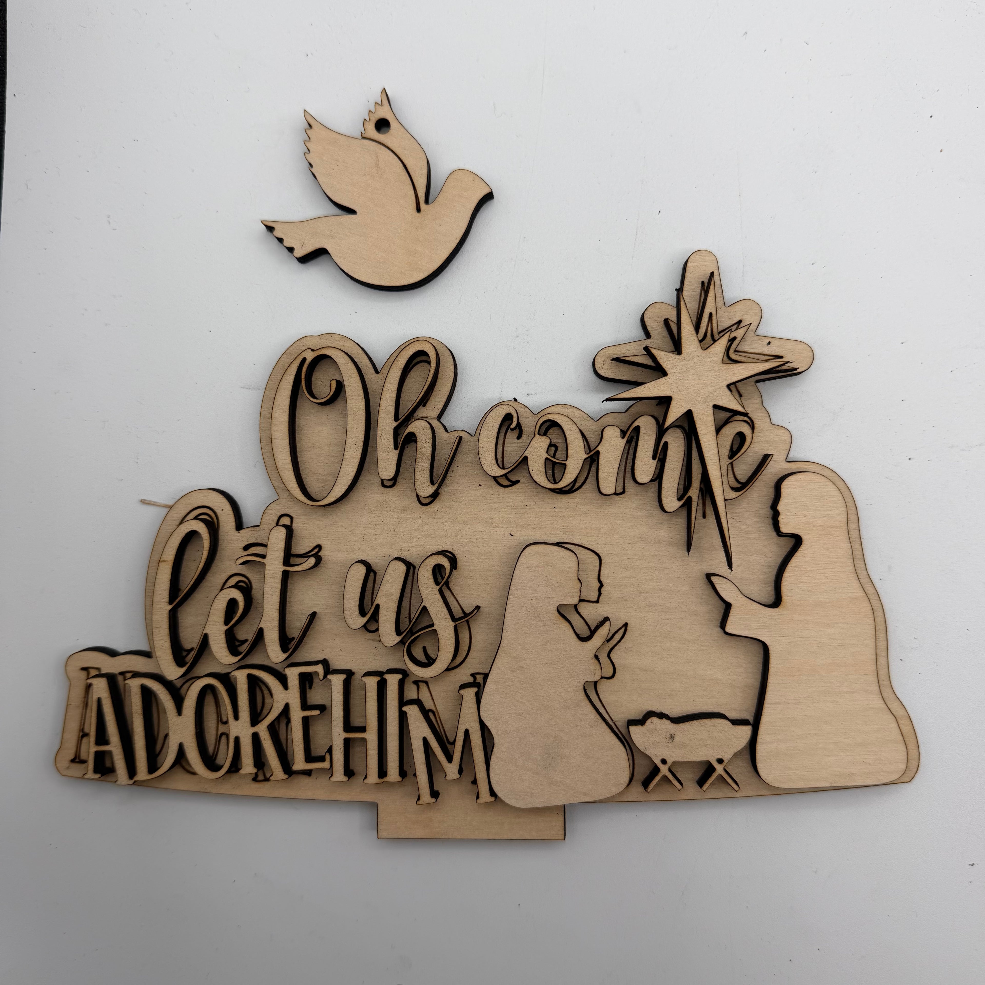 Nativity Basket Changeable 3D LASER PROJECT G0799