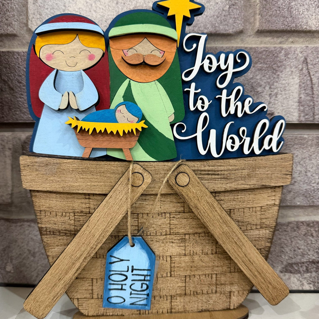 Nativity Basket Changeable 3D LASER PROJECT G0799