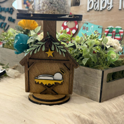 Nativity Mason Jar Candle Stand G0793