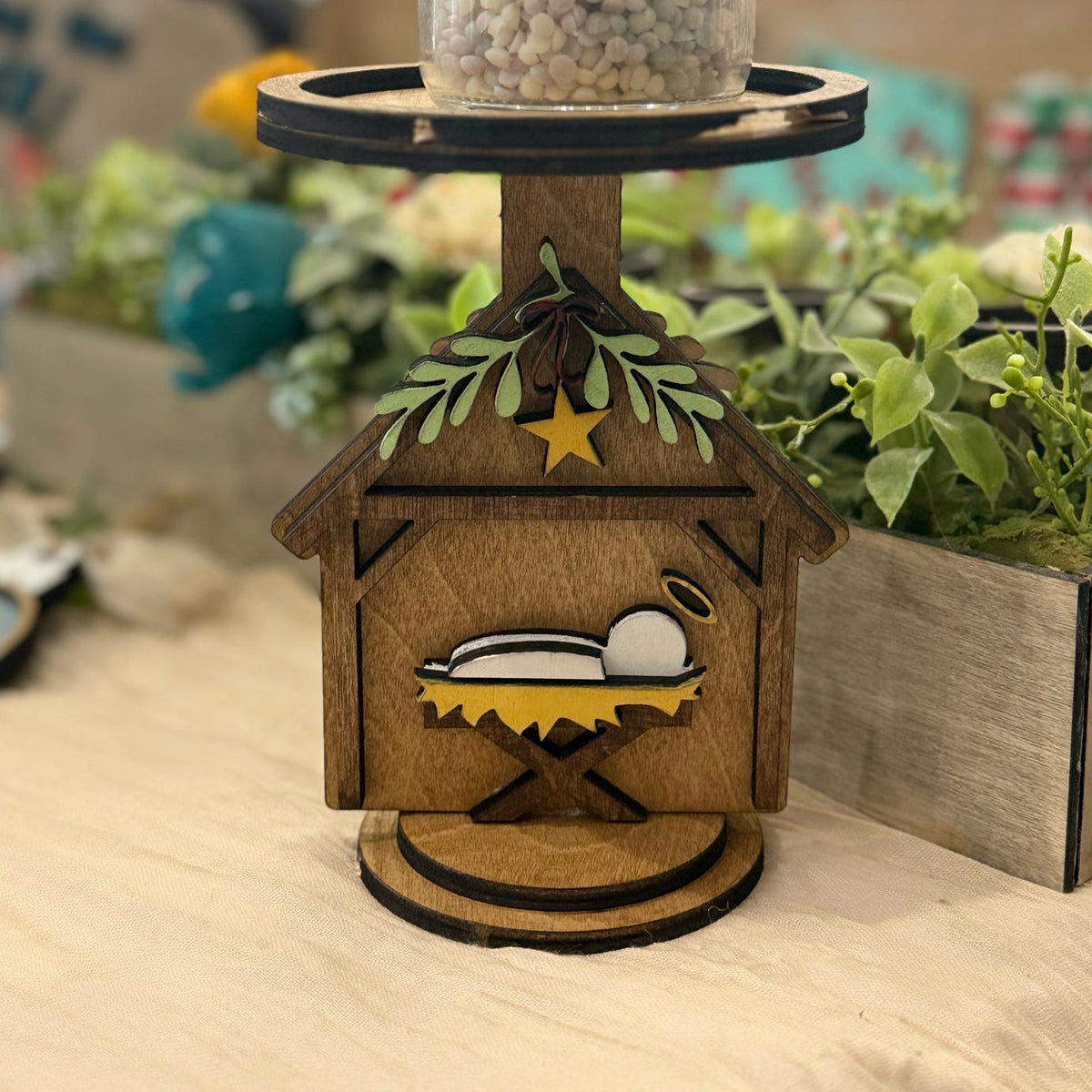 Nativity Mason Jar Candle Stand G0793