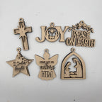 Nativity Christmas Ornaments – Set of 6 Layered Wood Faith Holiday Ornaments G0704