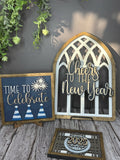 New Years Eve Seasonally Changeable Shelf Trio P13824