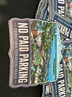 No Paid Parking Downtown Fernandina 2.75" Sticker G0599