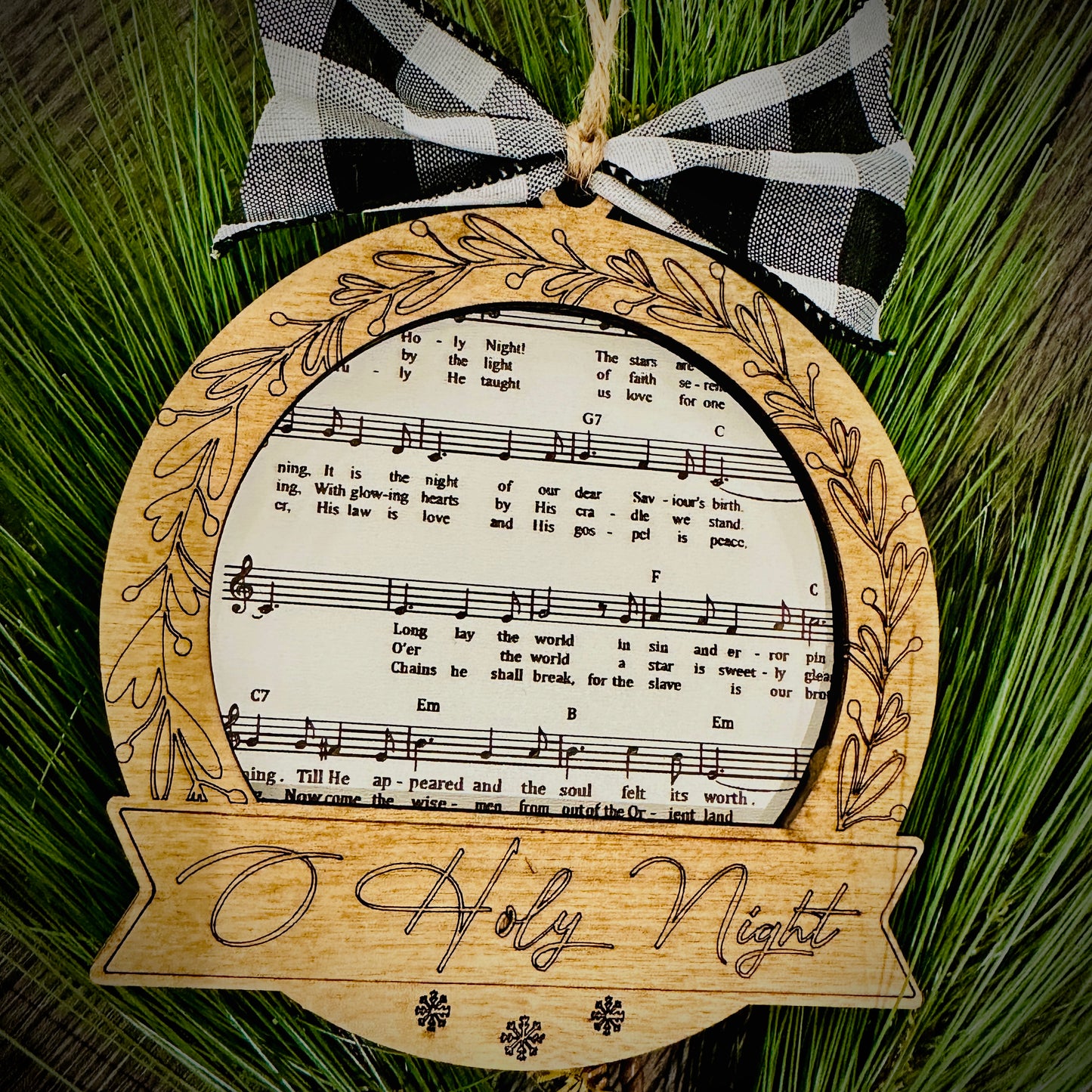 O Holy Night Sheet Music Layered Ornament P03137
