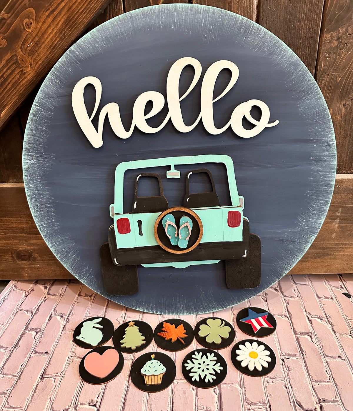 Off Road Vehicle Interchangeable Door Hanger Sign with 10 shapes P02720