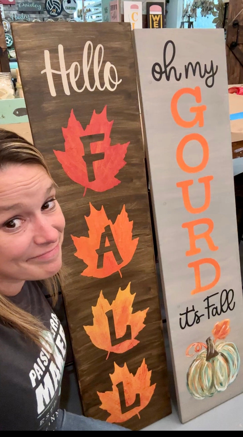 Oh My Gourd it's Fall Porch Sign Plank Design P02992