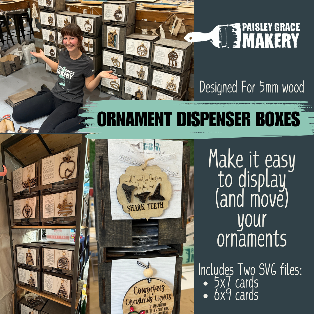 Ornament Box Dispenser SVG Files: 5x7 and 6x9 included