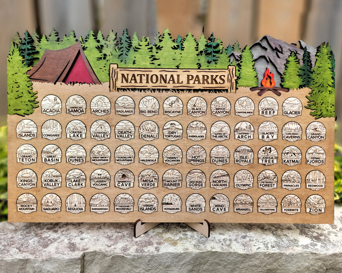 National Park Tracker Laser Cut Gift P13553
