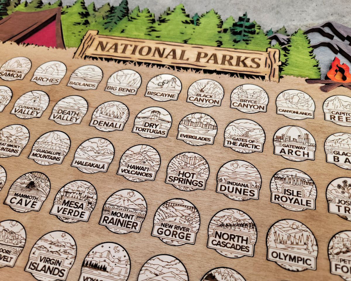 National Park Tracker Laser Cut Gift P13553