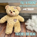 Brown Patches Bear 16"  Build Your Own Stuffy S86