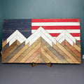 Patriotic Mountain Quilted Sign 3D LASER PROJECT - P014095