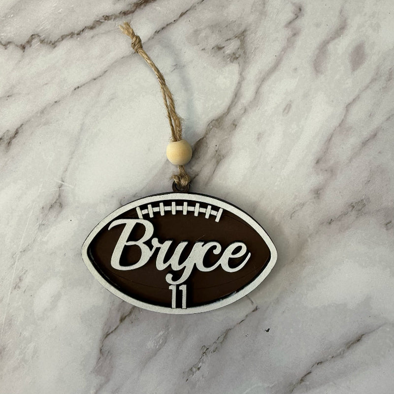Personalized 3D LASER Football Ornament - G09