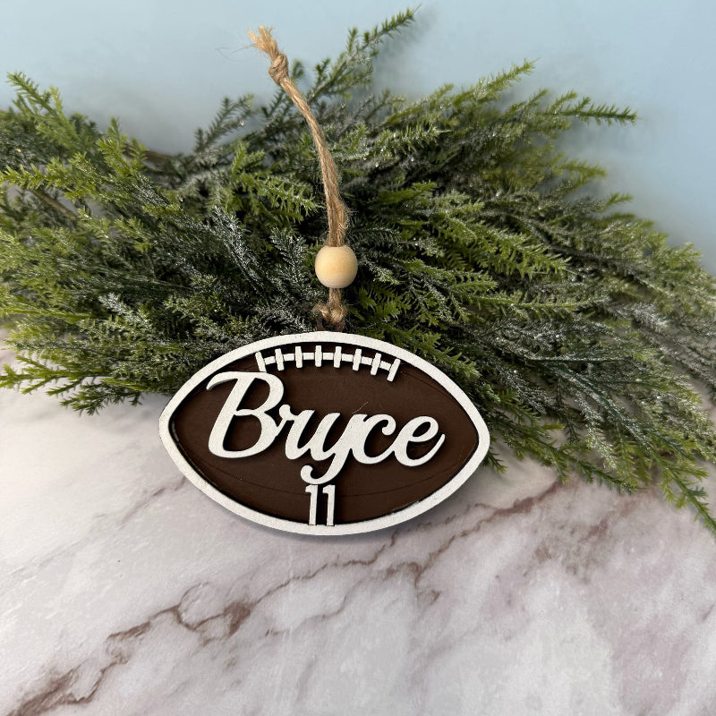 Personalized 3D LASER Football Ornament - G09