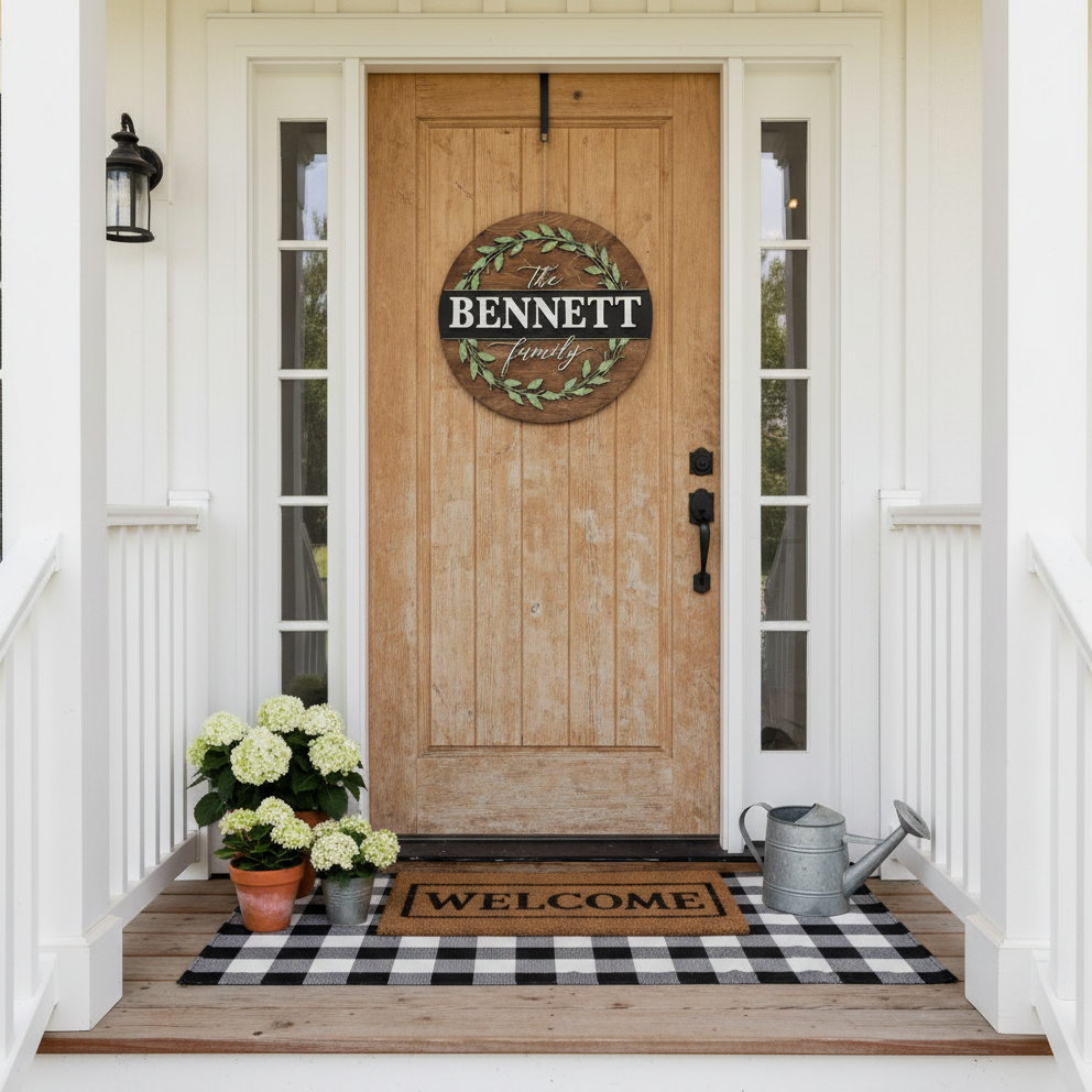 Personalized Family Name 3D DOOR HANGER G229