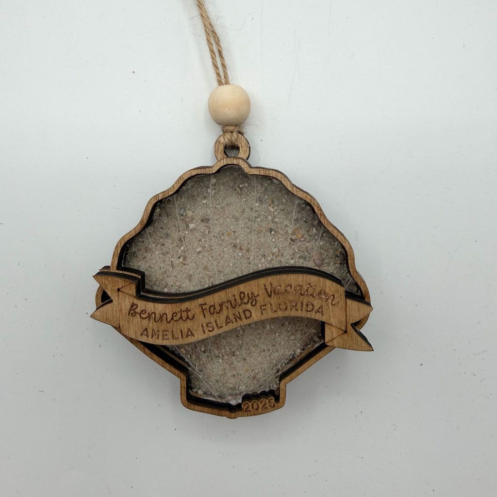 Personalized Family Vacation Shell Ornament G0765