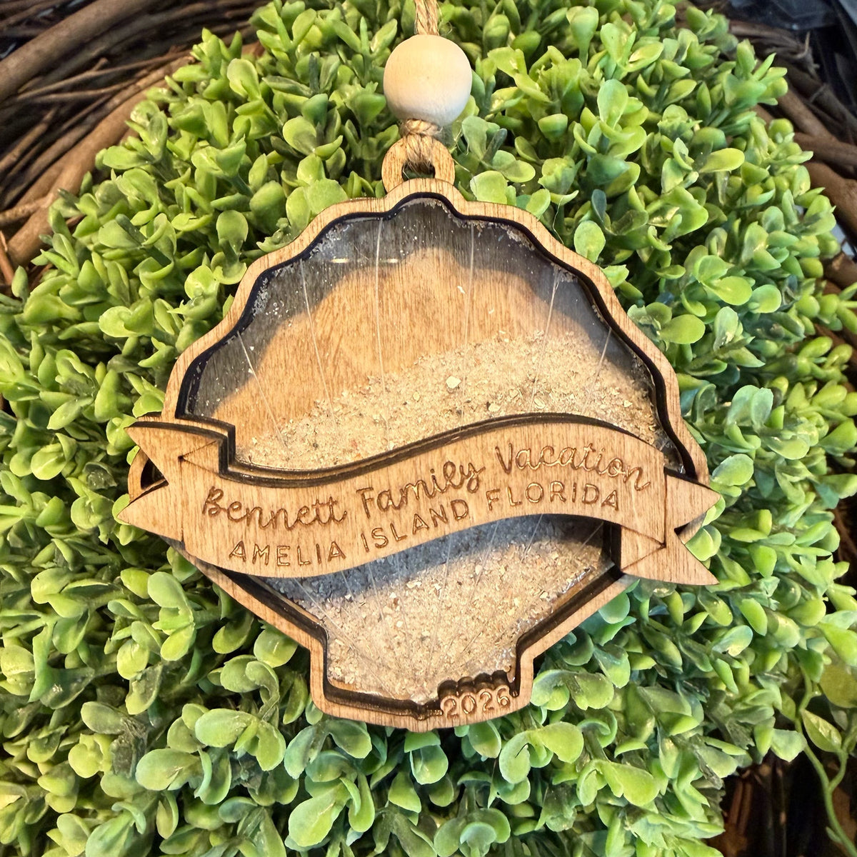 Personalized Family Vacation Shell Ornament G0765