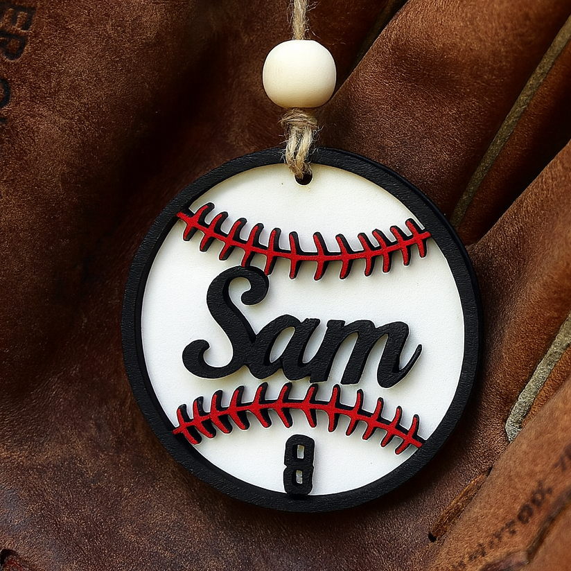 Personalized 3D LASER Baseball Ornament