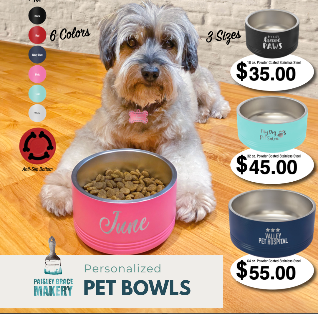 Personalized Pet Bowls- 3 Sizes Available