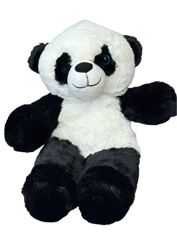 Plush panda toy on a white background