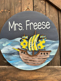 Pirates Teacher Classroom Door Hanger Personalized P02845