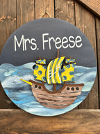 Pirates Teacher Classroom Door Hanger Personalized P02845
