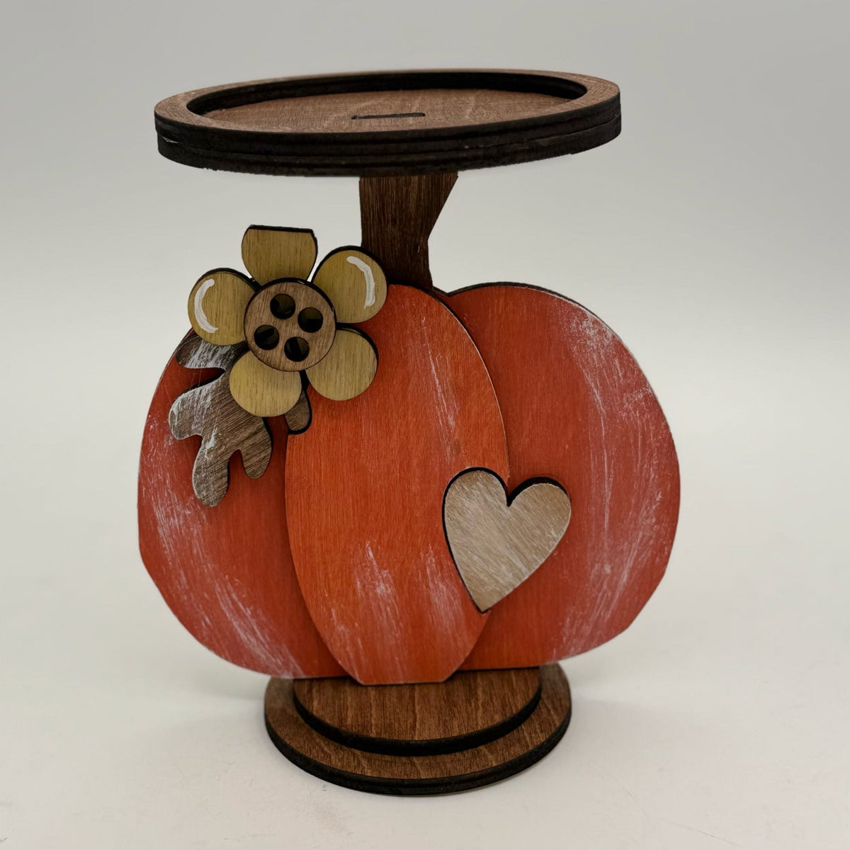 Pumpkin & Wildflower Candle Stand G0774