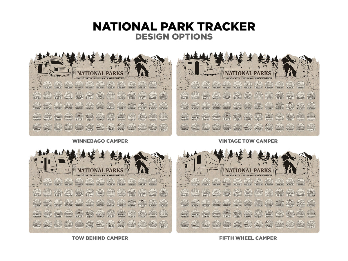 National Park Tracker Laser Cut Gift P13553