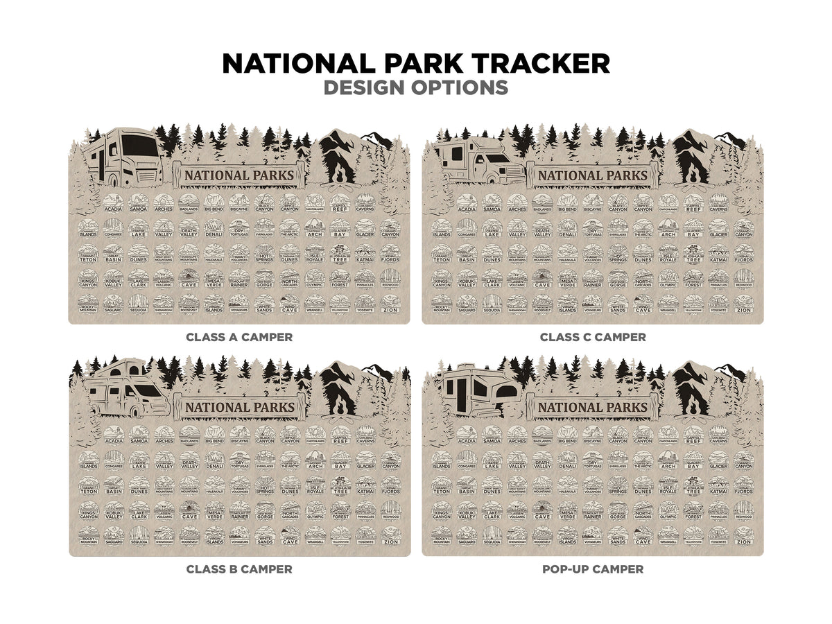 National Park Tracker Laser Cut Gift P13553
