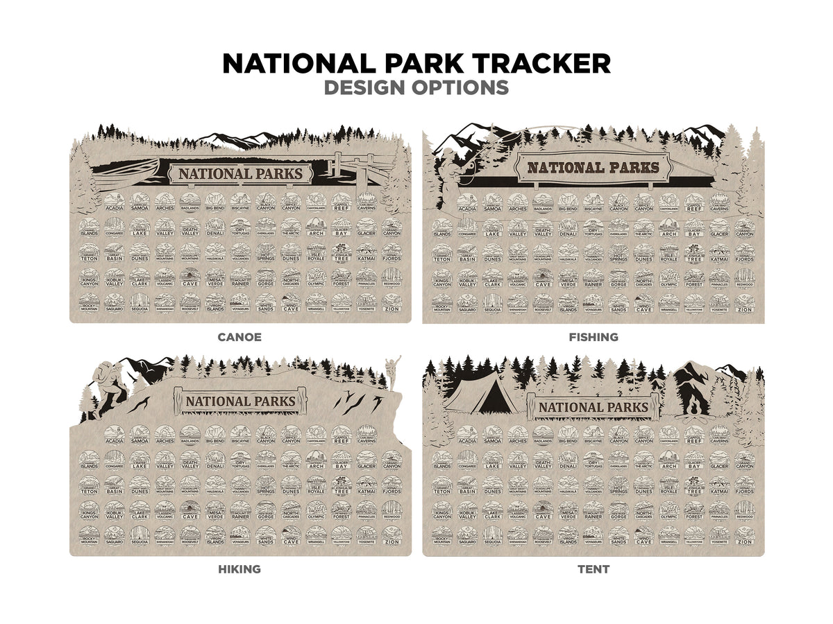 National Park Tracker Laser Cut Gift P13553
