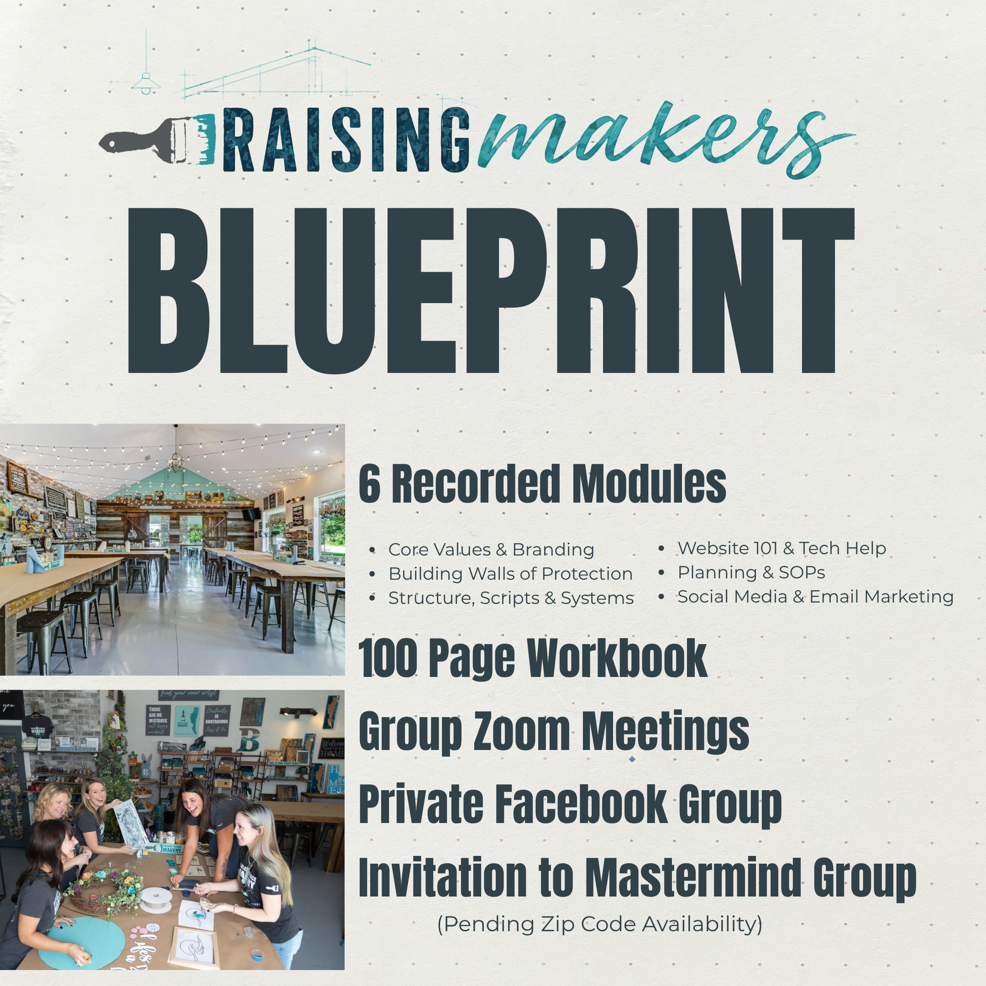 THE MAKER'S BLUEPRINT COURSE -  A step-by-step course to build a profitable DIY Paint Party Workshop and Handmade Business.