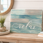 Decorative sign with 'Relax' on a wooden surface with plants and books. DIY kit. 