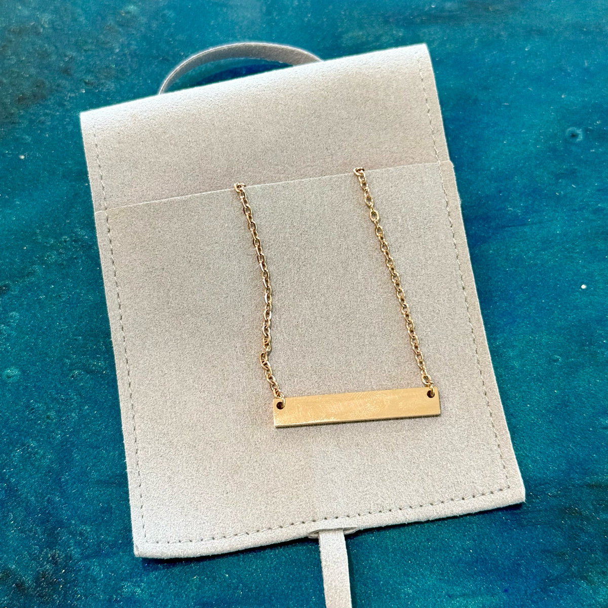 Rose Gold Horizontal Bar Necklace