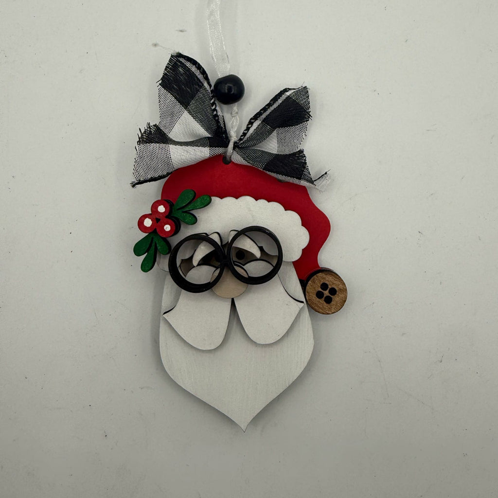 Santa Face with Glasses Ornament G0804