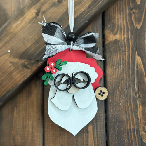 Santa Face with Glasses Ornament G0804