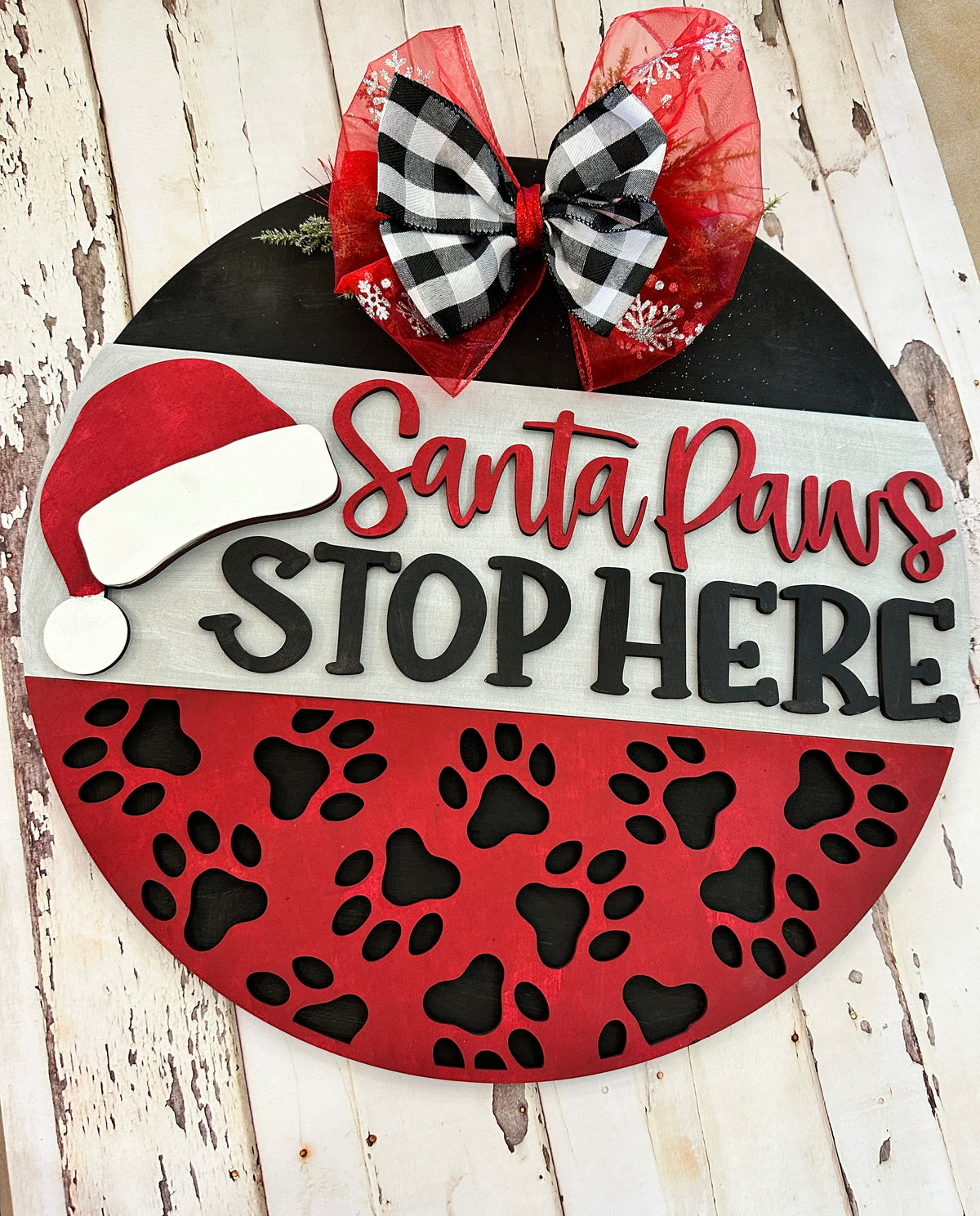 Santa Paws Please Stop Here 3D Door Hanger Design P03162