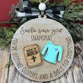 Santa Saw Your Snapchat 3D LASER Ornament G12