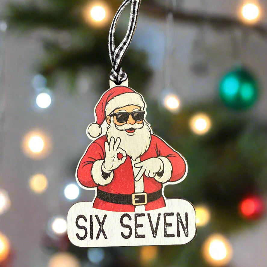 Santa “Six Seven” Ornament – Cool Christmas Ornament G172