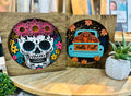 Layered Fall Shadow Box Signs Sugar Skull SF1007S  and Pumpkin Truck SF1007T