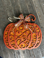 Epoxy Poured Scroll Pumpkin Door Hanger DIY Workshop FERNANDINA BEACH 