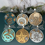 Sea Creature Set of 6 3D Layered Ornaments - G14