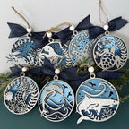 Decorative ornaments with ocean-themed designs on a white background DIY Craft Kit 