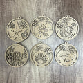 Sea Creature Set of 6 3D Layered Ornaments - G14
