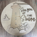 Sea You at the Shore Lighthouse Door Hanger G362