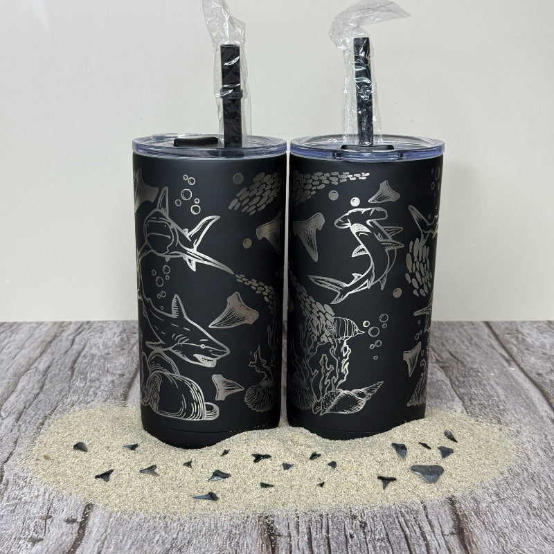 Shark Full Wrap 20 oz Black with Copper Core With Straw Lid P014024