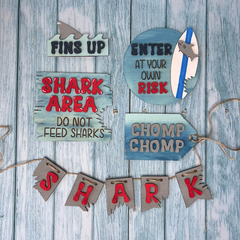 Shark Tiered Tray Set 3D LASER PROJECT - P014174