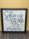 She Is Mom Square Sign P013769