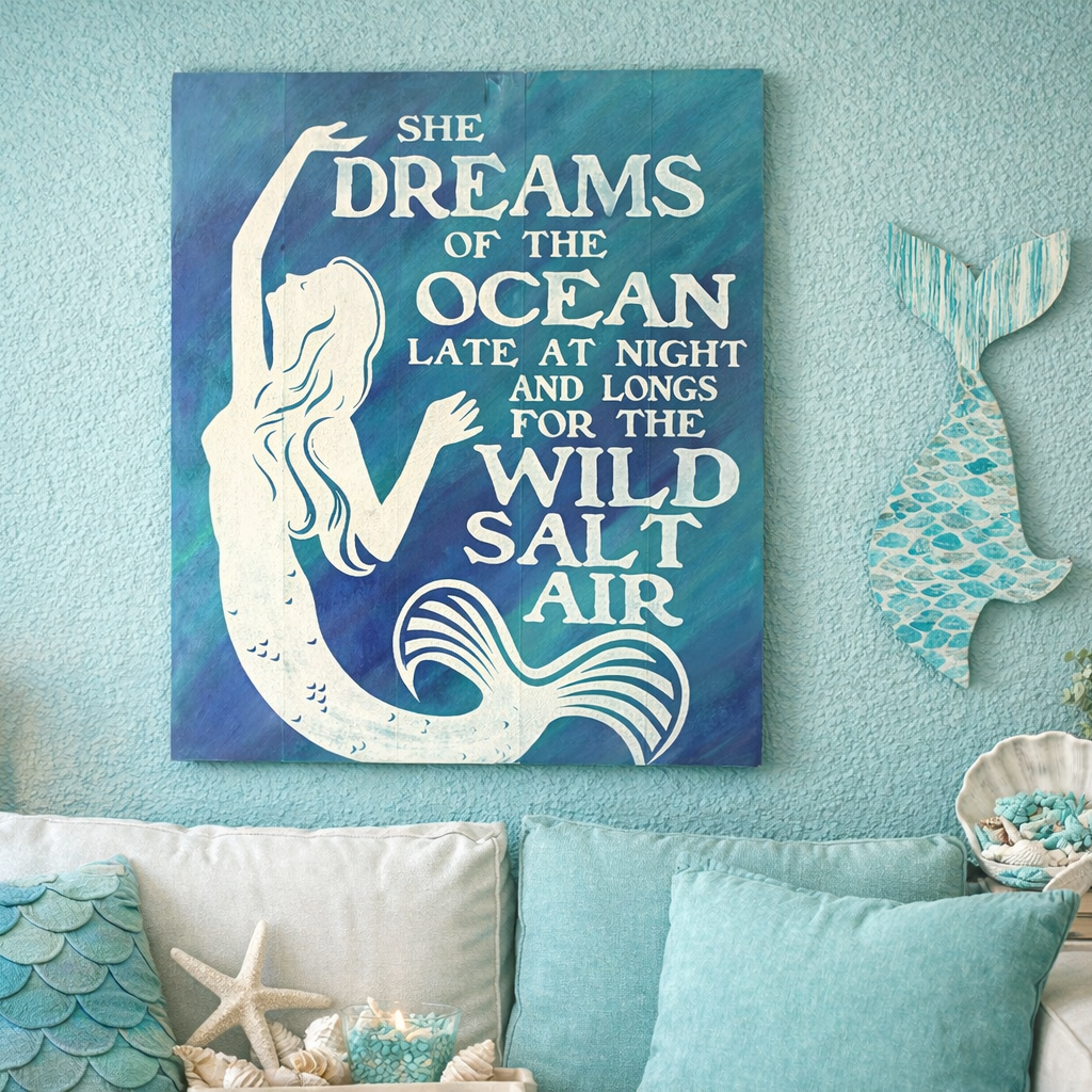 She Dreams of the Ocean Late at Night and Longs For the Wild Salt Air P0847