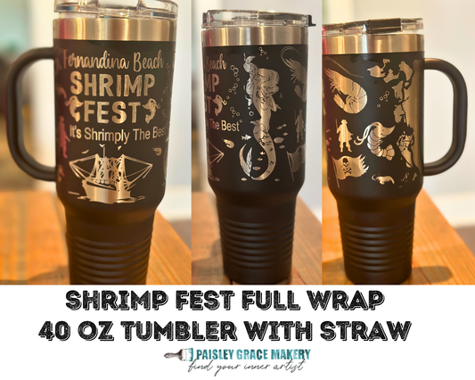Shrimp Fest Full Wrap 40oz Tumbler with Flip Lid P03781