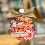 Shrimp Festival Fernandina Beach Ornament – Amelia Island Coastal Keepsake Gift | Downtown Fernandina Art Ornament with Shrimp Design G458