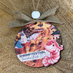 Shrimp Festival Fernandina Beach Ornament – Amelia Island Coastal Keepsake Gift | Downtown Fernandina Art Ornament with Shrimp Design G458